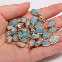 natural stone faceted amazonite pendants water drop shape exquisite charms for jewelry making diy earring necklace accessories