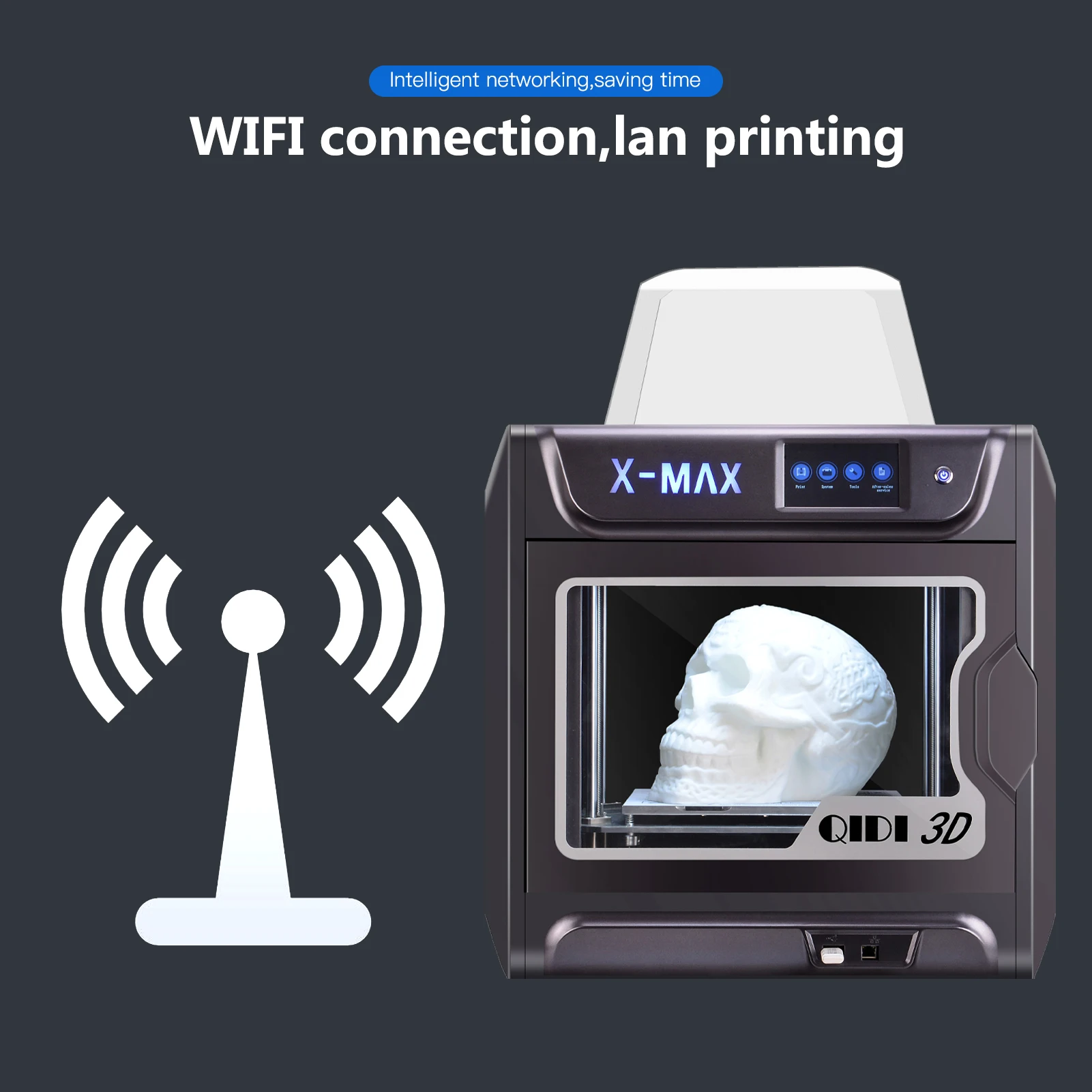 

QIDI TECH 3D Printer X-MAX Large Size Industrial WiFi High Precision Printing with PLA TPU PC PETG Nylon 300*250*300mm