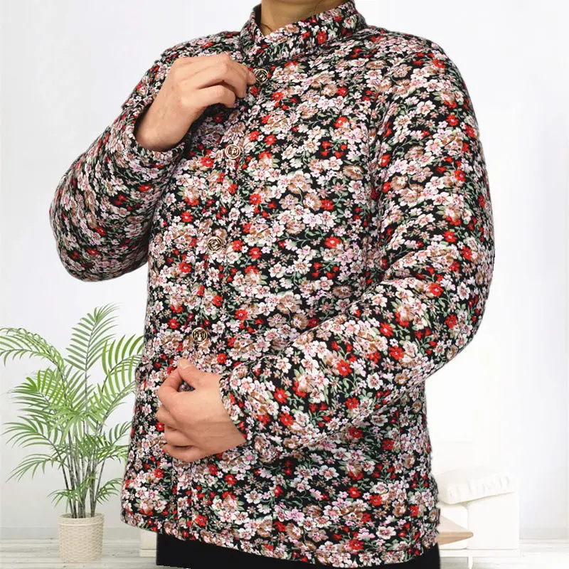 

Camel hair cotton padded jacket for middle-aged and old people