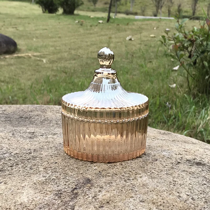 Цветочный ароматизированный подсвечник маленькая юрта с крышкой стеклянная