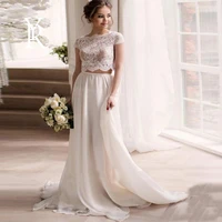 yilibere lace wedding dress lotus leaf collar retro simple bridal dresses short sleeve chiffon skirt tailing custom made