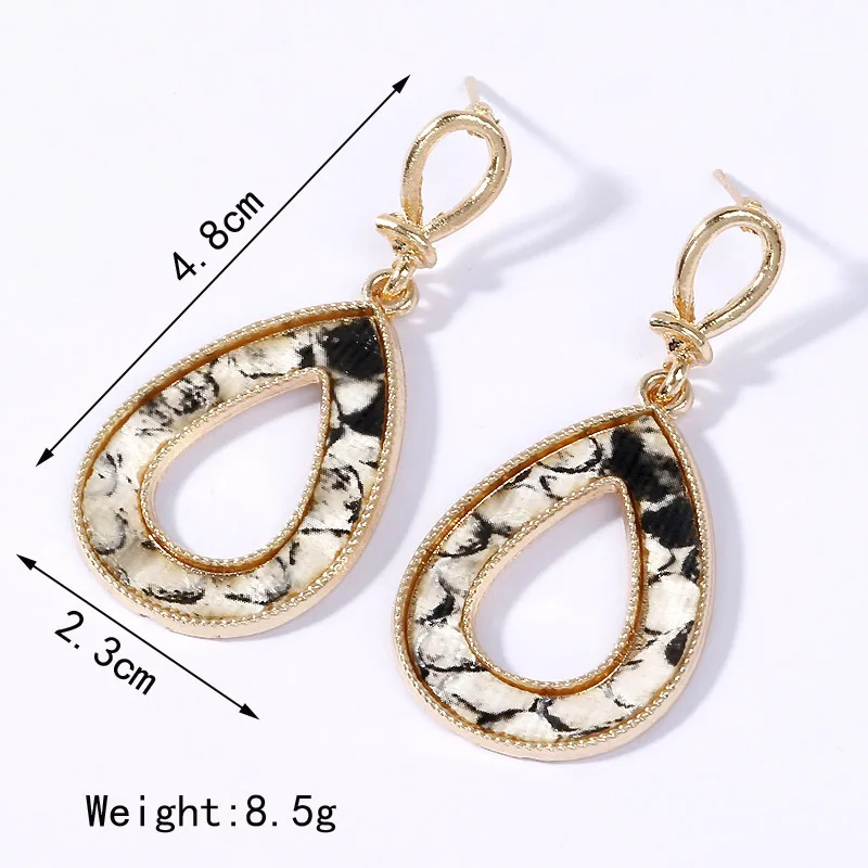 

Earrings For Women European Alloy Water Drop Hollow Gold Color Retro Fashion Earrings