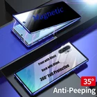 Магнитный чехол из закаленного стекла для Samsung Galaxy Note 10 Plus 9 8, защита от подглядывания, металлический бампер для Samsung Note10 Pro