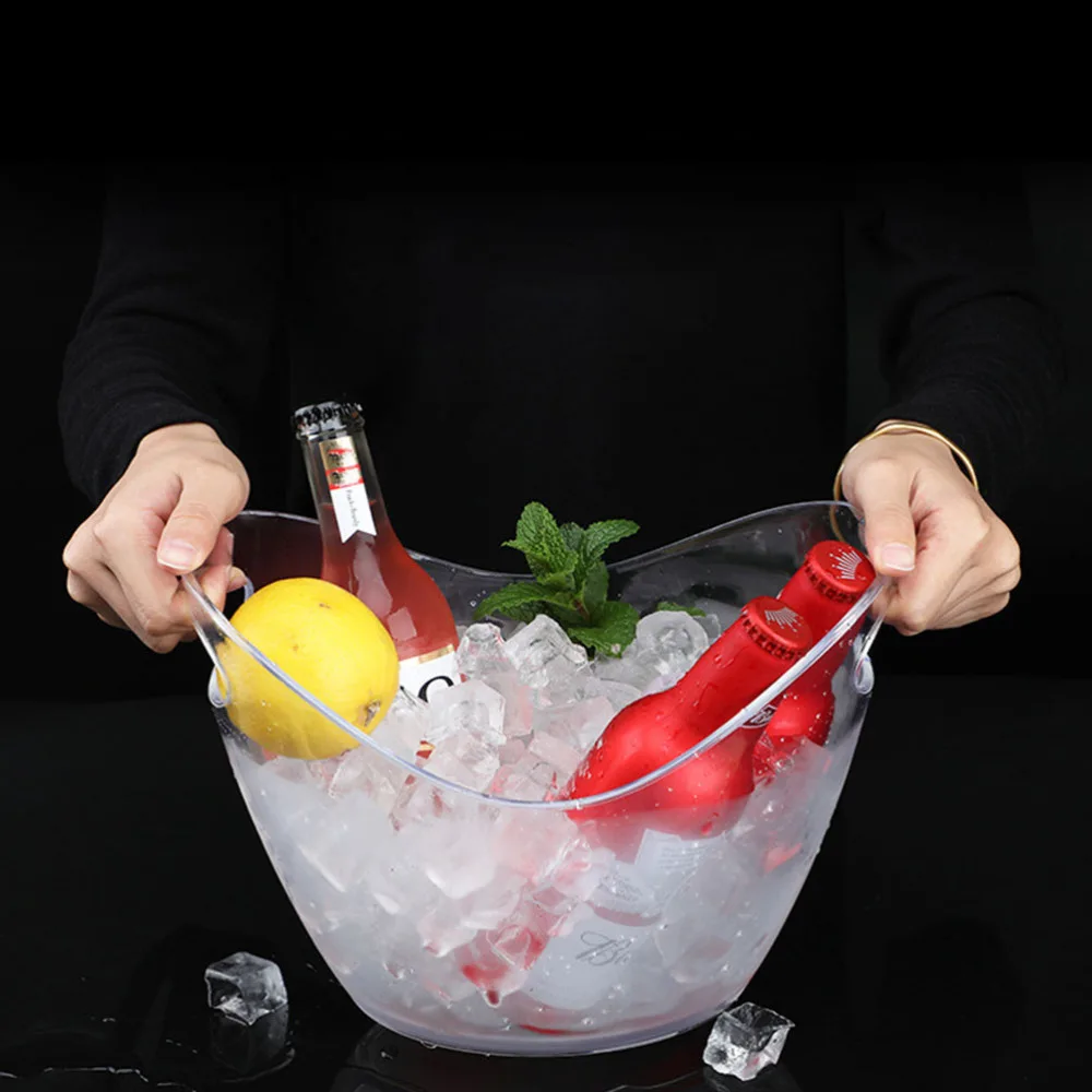 

1pc Transparent Champagne Beer Holder Bar Home Ice Storage Bucket