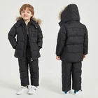 Комбинезон детский зимний, с воротником из натурального меха, на морозы до-30 градусов, 2021