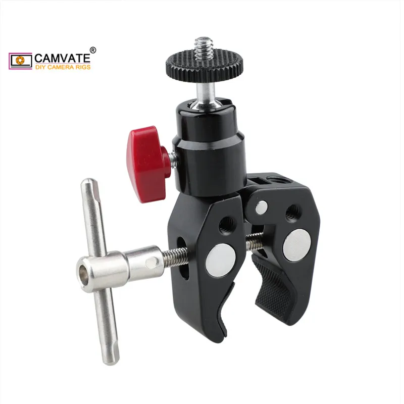 CAMVATE Супер Краб зажим щипцы с 360 вращающееся крепление МНИ шаровой головки для ЖК