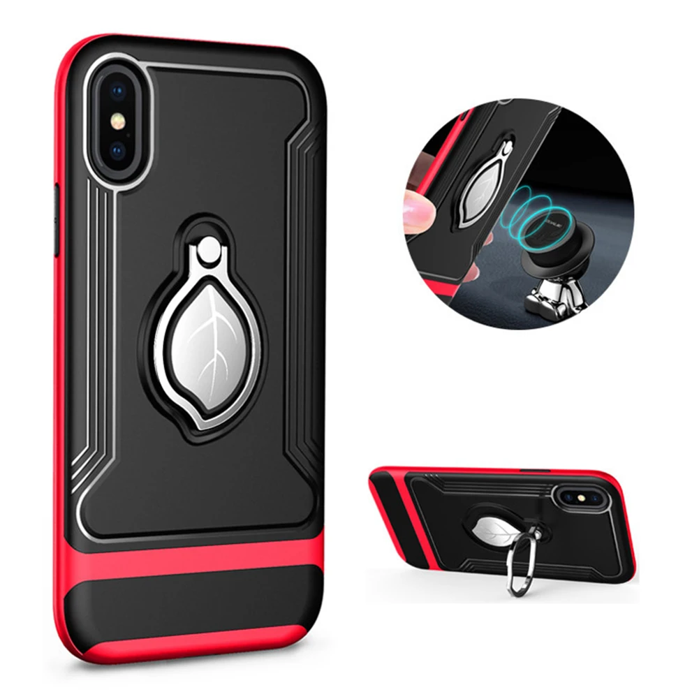 Магнитный автомобильный чехол-держатель для iPhone X XS MAX XR 6 S 7 8 Plus вращение 360 кольцо