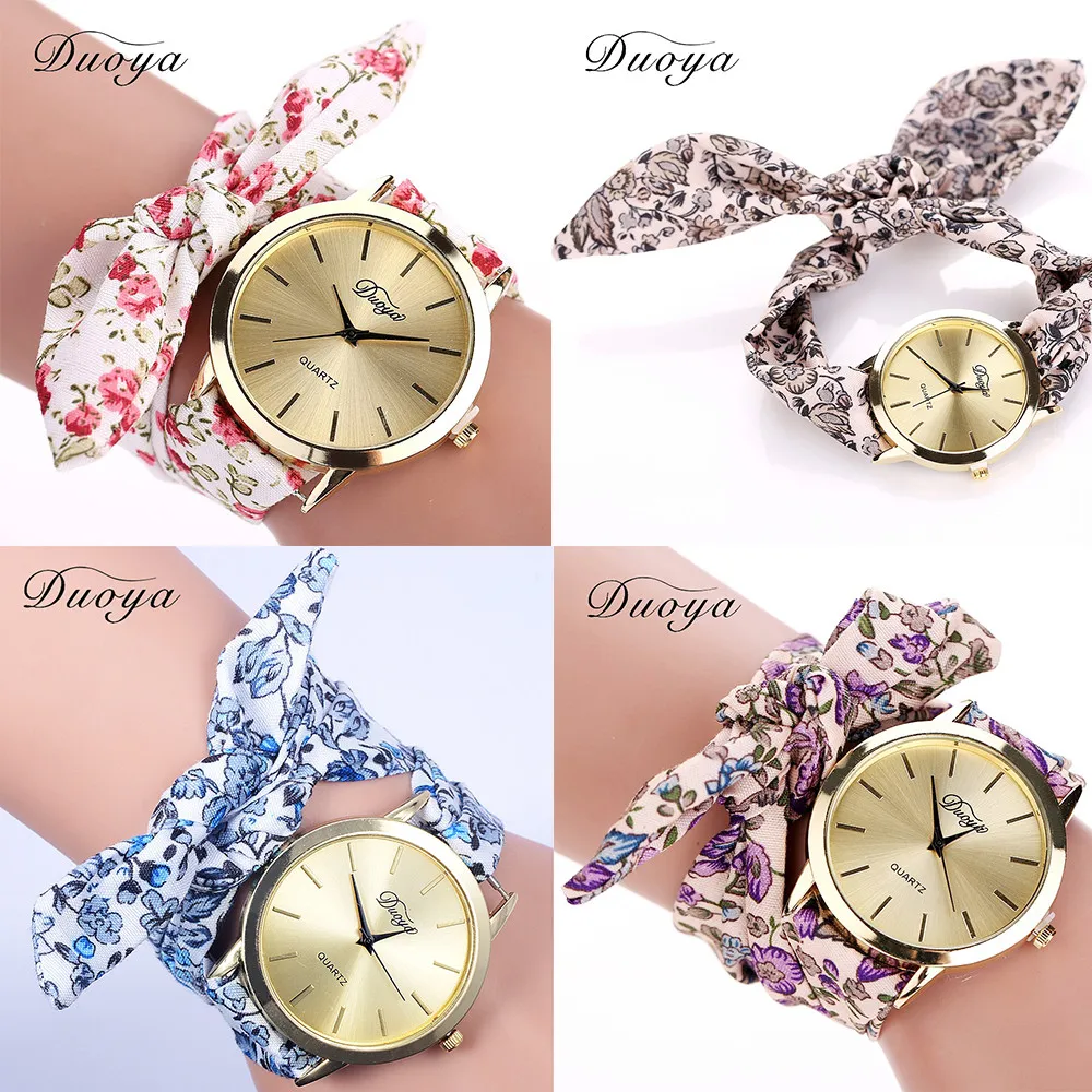 

New Trend Style Women Flower Star Bow Watch Scarf Band Party Casual Watch Waterproof Watch Часы Женские Наручные Dropshipping