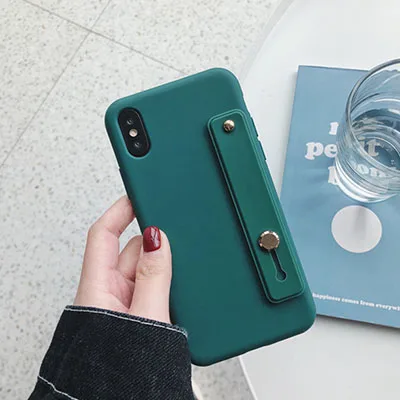 T2 Чехол-держатель для телефона ярких цветов для iphone 7, чехол для iphone 11 X XS max XR 6 6s 7 8 plus, цветной мягкий чехол на запястье из ТПУ - Цвет: T2