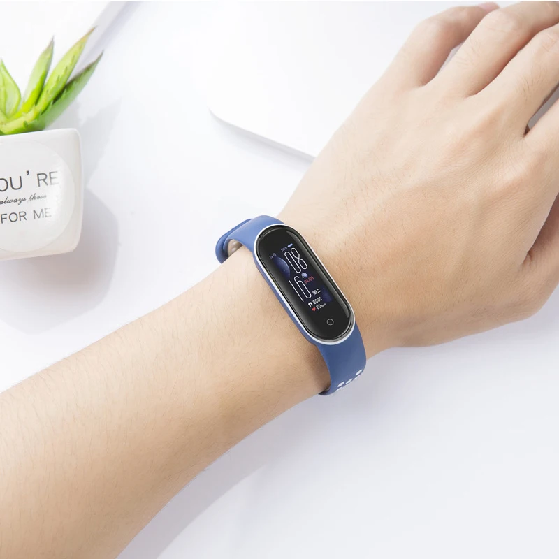 Silicone belt watchband For Xiaomi Mi Band 5 / 6 smartwatch strap Sport Double color Bracelet Replacement TPU Fashion wristband