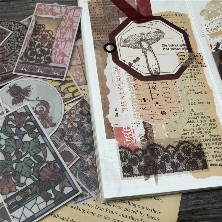 

15 шт. ретро ручная палатка для девочек наклейка интадж материал для плитки блокнот планировщик наклейки канцелярские принадлежности нежел...