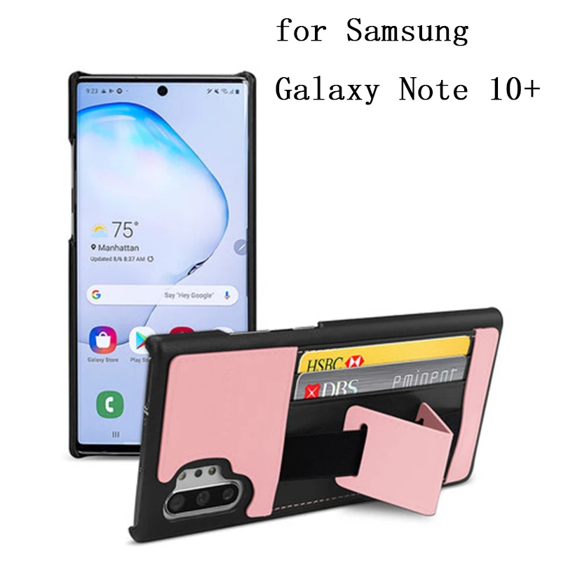 Multi-function Genuine Cow Leather Cover Bag for Samsung Galaxy Note 10 Plus Case Wallet with Card Slots Flip Shell Note 10+