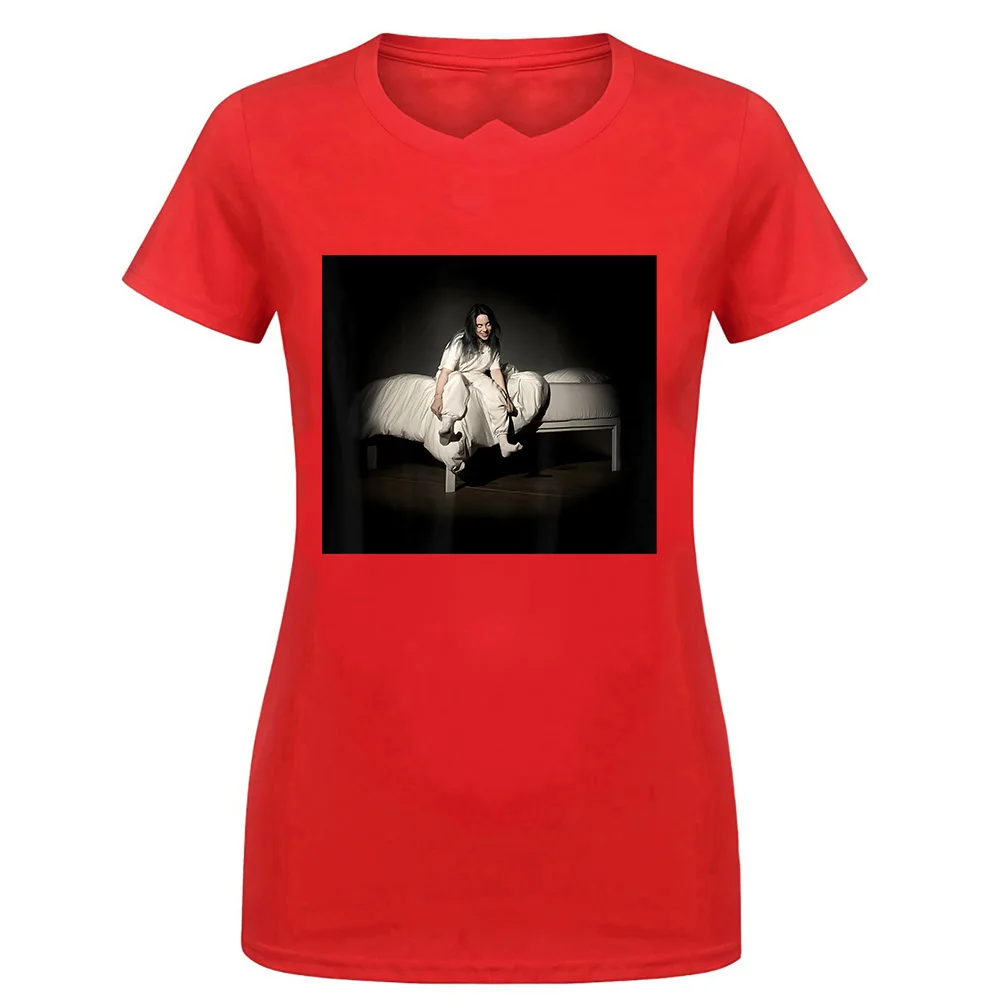 women red Черная футболка Billie Eilish Sweet Dreams S 3Xl Подарочная футболка на день рождения - Цвет: women red