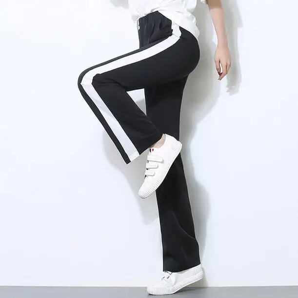 Женские весенне-летние брюки с эластичной резинкой на талии 2019 широкие прямые