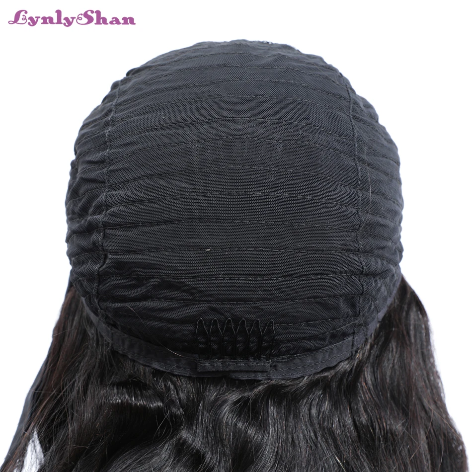

Lynlyshan Hair Body Wave Headband Wig Human Hair Brazilian Remy Hair Headband Wig Natural Black Hair Machine Wig