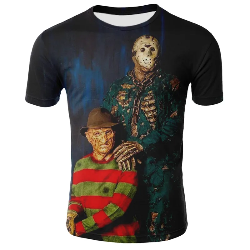 Новая летняя футболка с объемным рисунком черепа клоуна коротким рукавом и