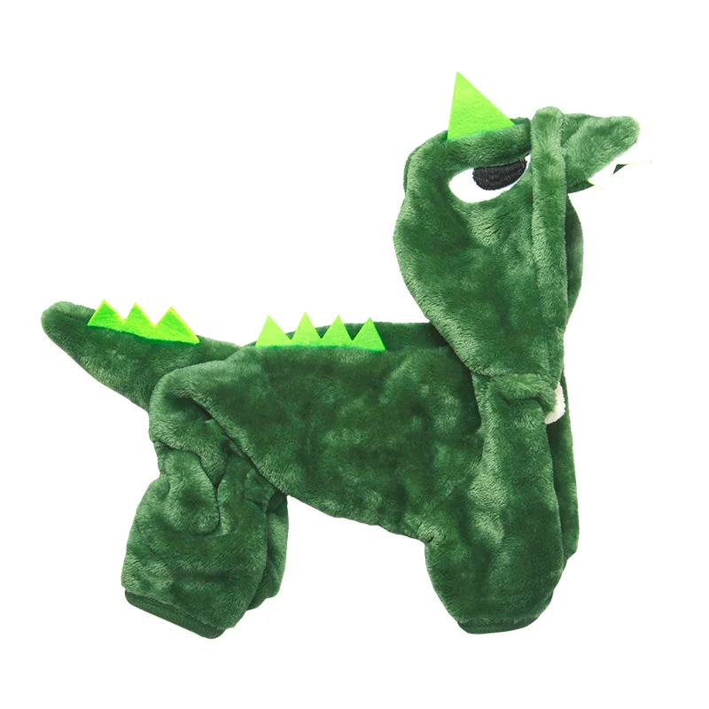 Теплый Забавный Дизайнерский Костюм Кошки с динозавром зимняя флисовая