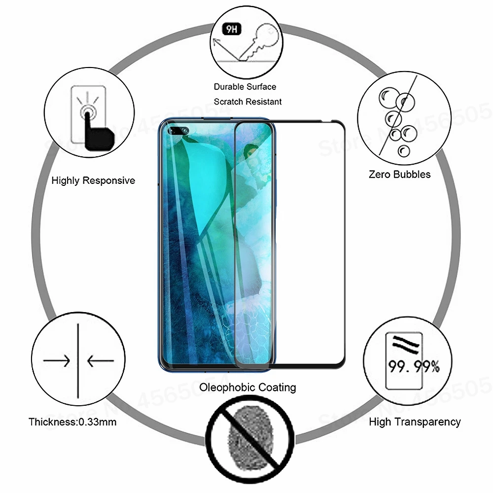 Закаленное стекло с полным покрытием для Huawei Honor 20 V30 Pro Nova 5T 6E nova 6 pro Защита экрана