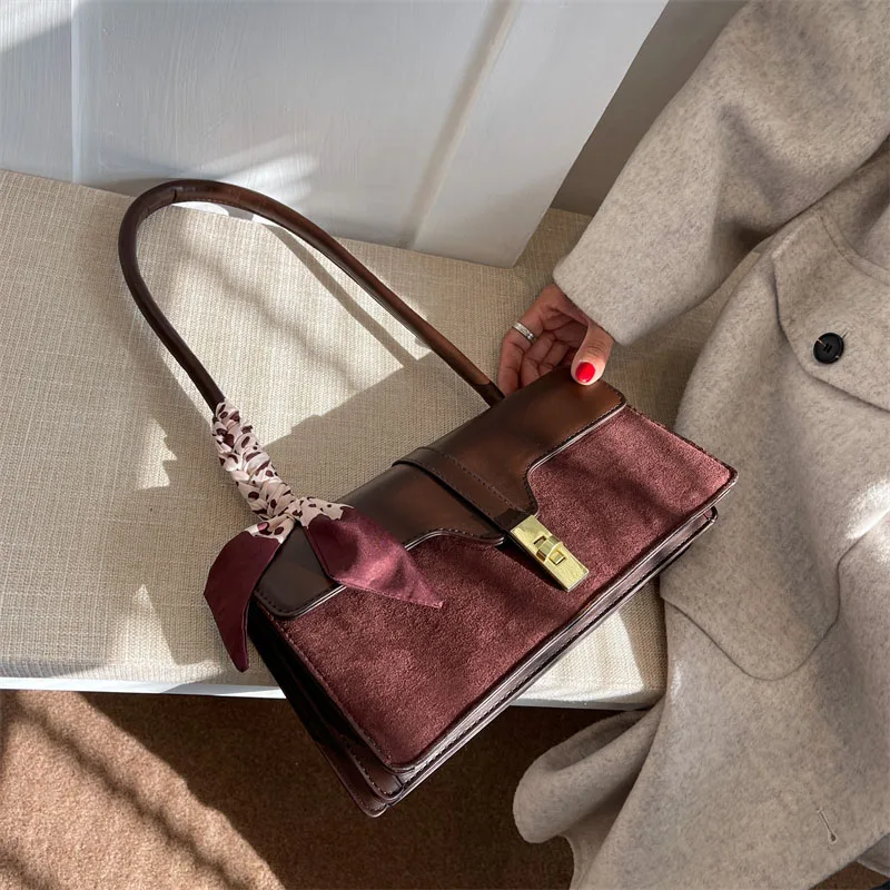 

Vintage Square Tote Armpit Bags For Women High Quality Matte PU Leather Shoulder Bags 2021 Fashion New Women's Designer Handbags