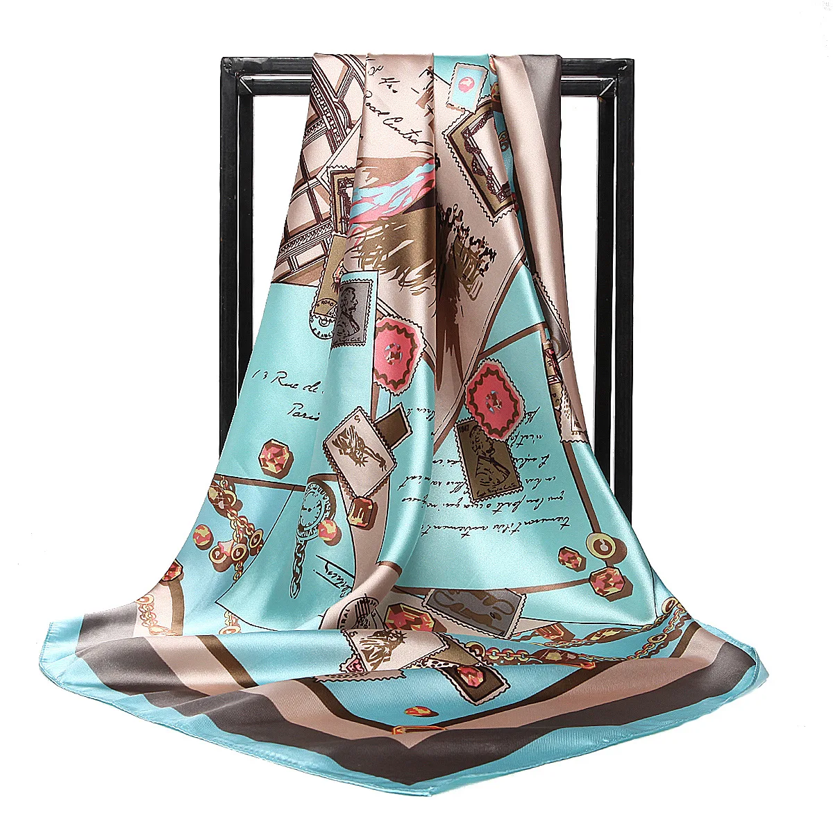 90x90cmNew модные шарфы для дам Мягкий Шелковый Атласный платок шарф женский Пикассо
