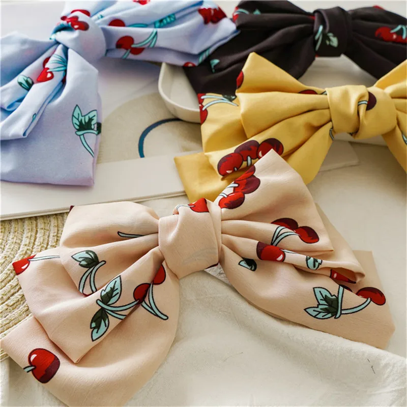 2019 Hot Sale New 1 pcs Cherry Printed Hairpins France Style Hair Clips For Woman Bowknot Girls Accessories | Красота и здоровье