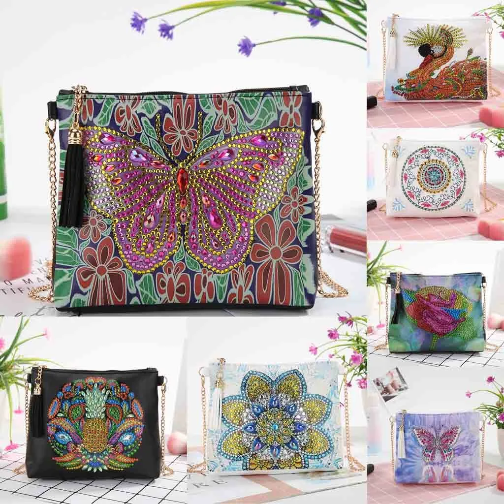 Женская модная кожаная сумка Кроссбоди с алмазной вышивкой сделай сам на плечо