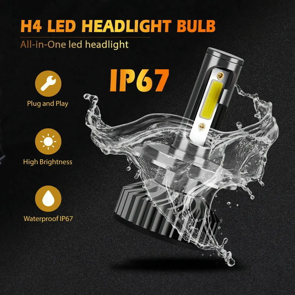 2x H4 LED Light Bulb Replacement Headlight High Low Beam 6000K Power | Автомобили и мотоциклы