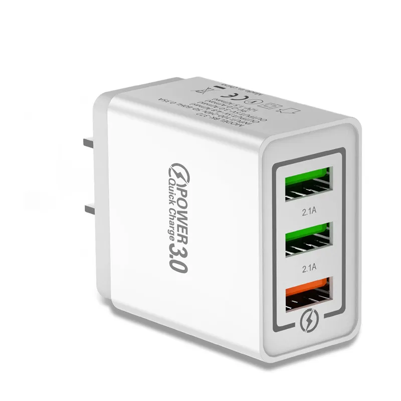 USLION USB зарядное устройство 3A Quick Charge 3,0 Для iPhone Micro type C быстрое настенное зарядное устройство для samsung Xiaomi huawei зарядное устройство для мобильных телефонов - Тип штекера: Gray