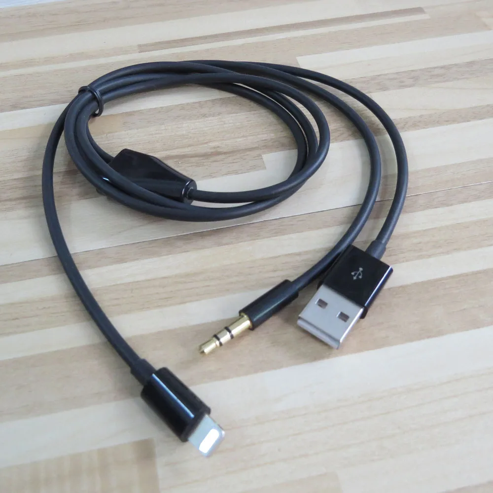 1 м 3 фута 8pin до 5 мм аудио и usb кабель для зарядки XS XR X 8 7 plus ios 13|Кабели VGA| |