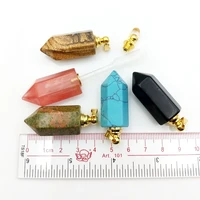 carved gems stone perfume bottle pendant natural turquoises tiger eye stone unakite sodalite jewelry charm for necklace