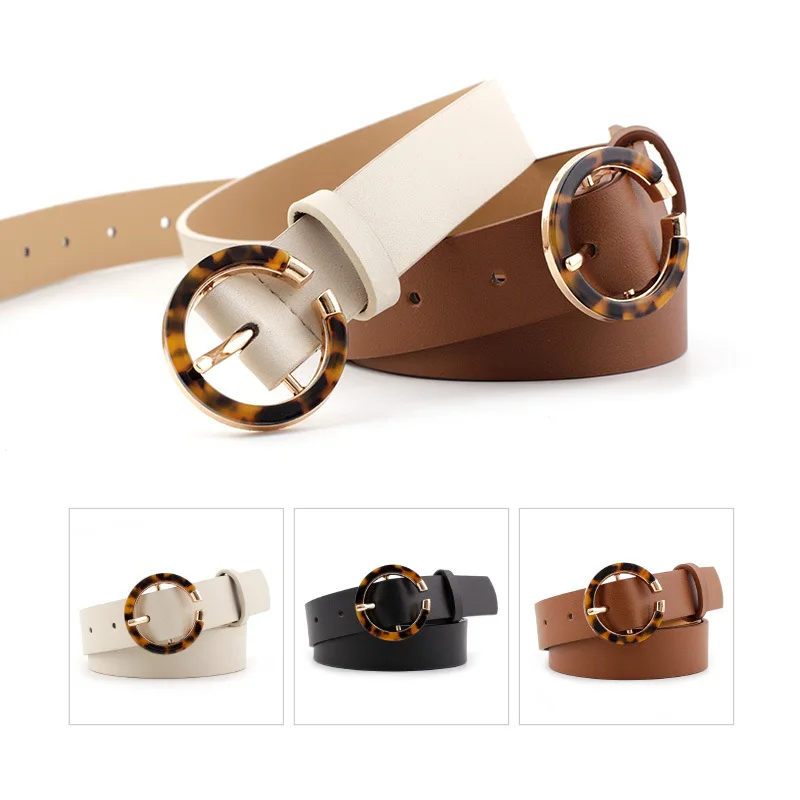 new Fashion Classic round buckle Ladies belt Luxury design popular vintage casual belts pin buckle Female jeans Waist band