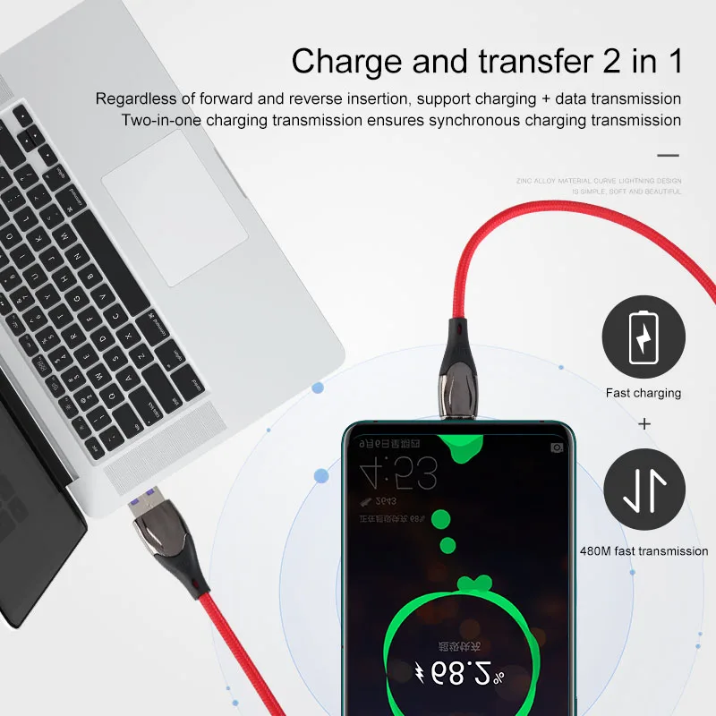 Сверхбыстрый Магнитный кабель USB Type C 5A для Huawei Mate 30 20 P30 P20 Pro Lite передачи данных с