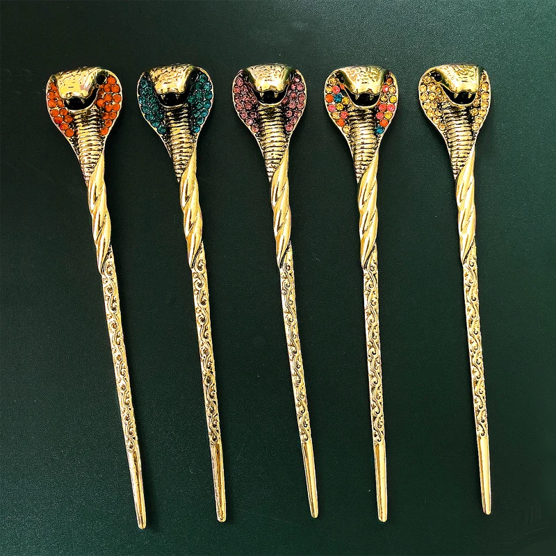 Заколки для волос женские в винтажном стиле металлические шпильки с кристаллами