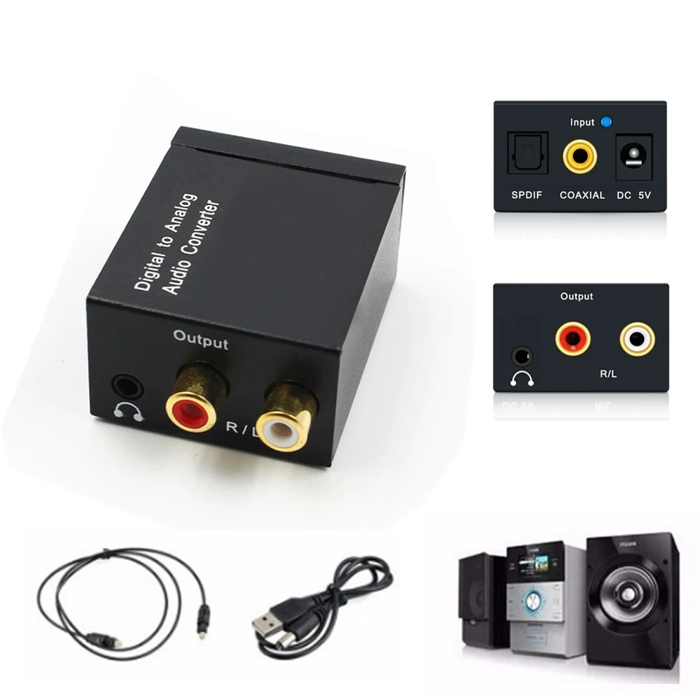 USB адаптер Toslink RCA стабильный декодирующий цифро аналоговый аудио коаксиальный в