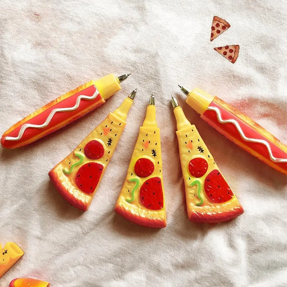

Creative Pizza Hot Dog Bread Ballpoint Pen Magnetic Fridge Sticker Home Decor