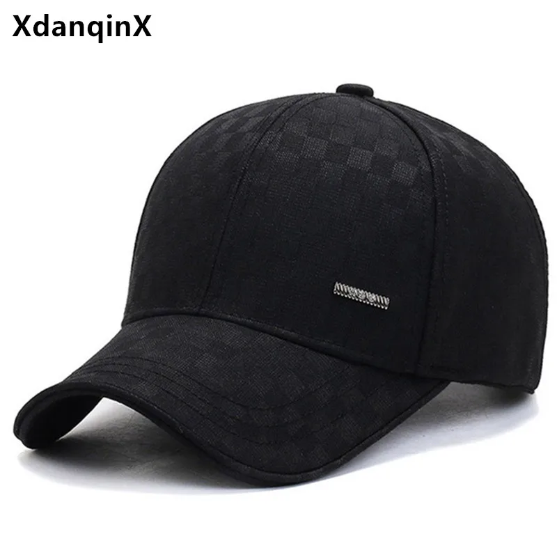 

XdanqinX New Autumn winter Men's Hat Warm Cotton Baseball Caps Snapback Cap Adjustable Size Bone Thermal Fluff Casual Sports Cap