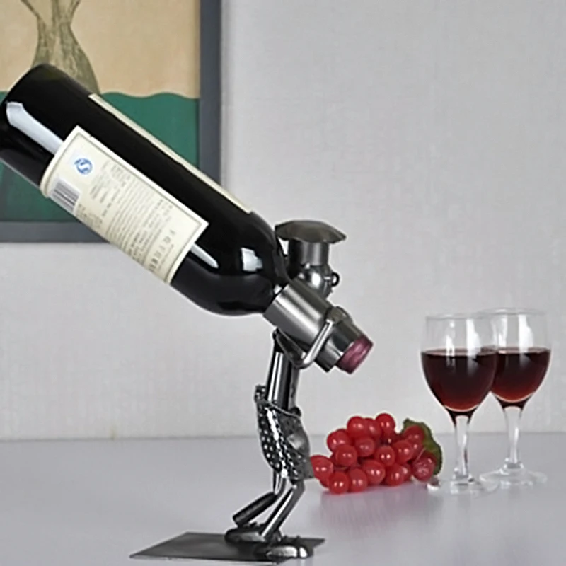 Металлическая Декоративная стойка для вина ручной работы держатель бутылки