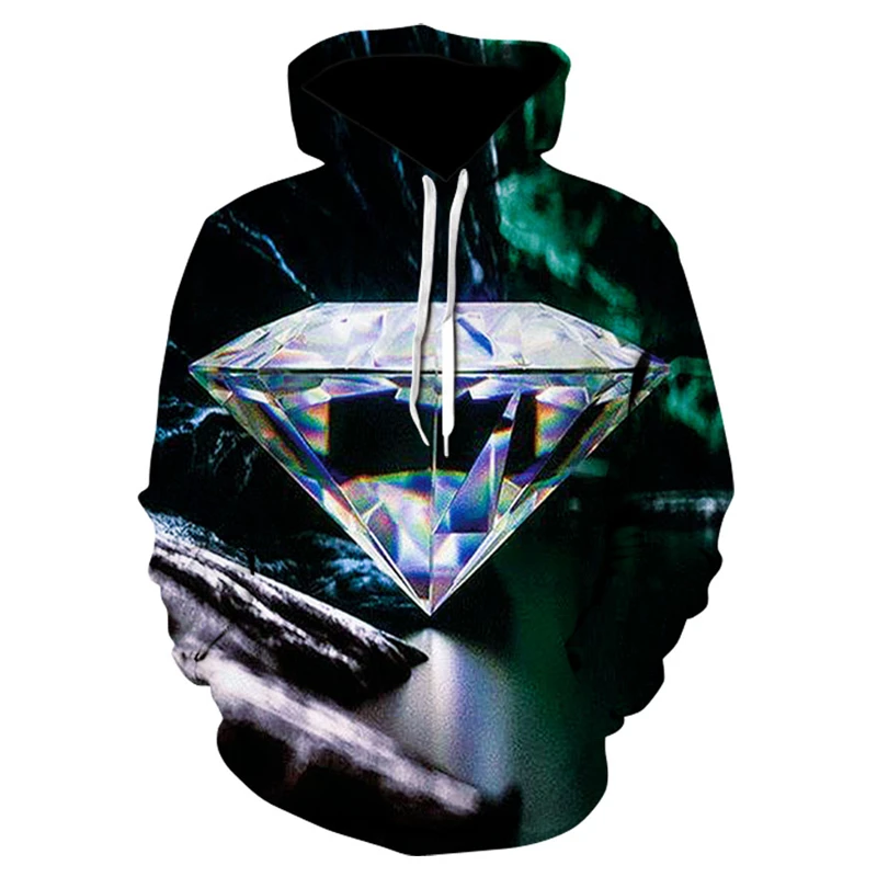 

3D Printing Diamond Men's Hoodie Sweatshirt Long Sleeve Streetwear Pullover Men's Streetwear Top Hoodie