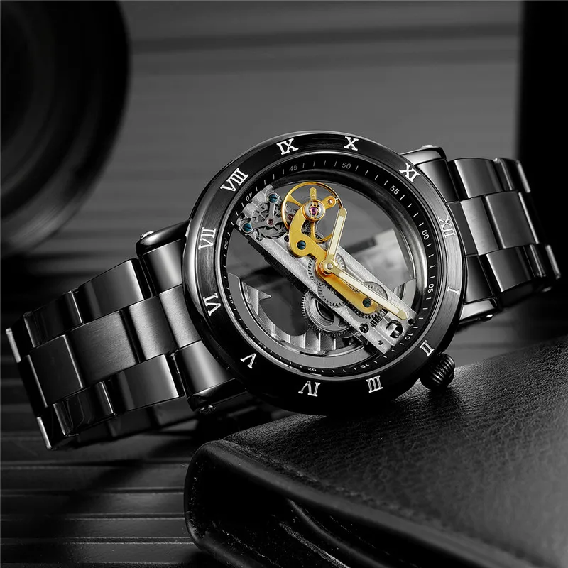 Автоматические механические мужские наручные часы FORSINING военные спортивные