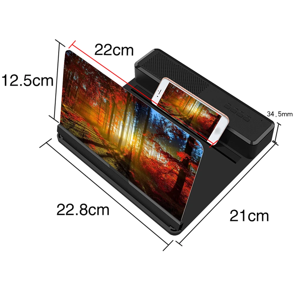 

New Mobile Phone Curved Screen Amplifier HD 3D Video Mobile Phone Magnifying Glass Stand Bracket Phone Foldable Holder