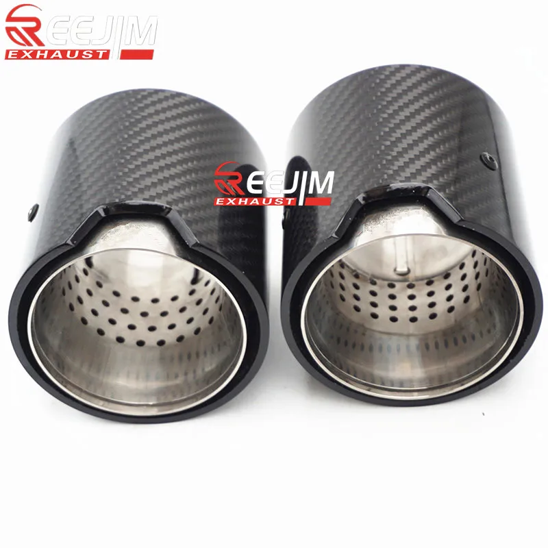 Модель 2019 глянцевый наконечник выхлопной трубы из углеродного волокна для BMW