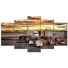 Самолёт в аэропорту Schiphol, 5 шт., современные картины на холсте, Настенная картина для украшения дома