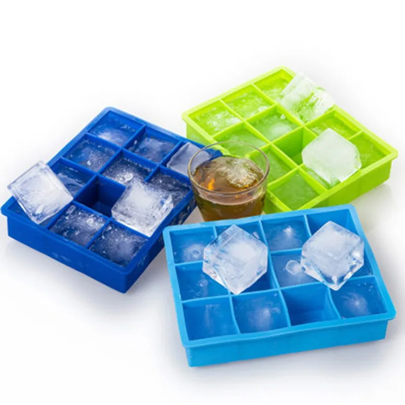 

8 Cavities Summer Uncovered Creative Silicone Ice Cube Tray Ice-Making DIY Mould Non-toxic Durable Bar Pub Wine Ice Blocks Maker