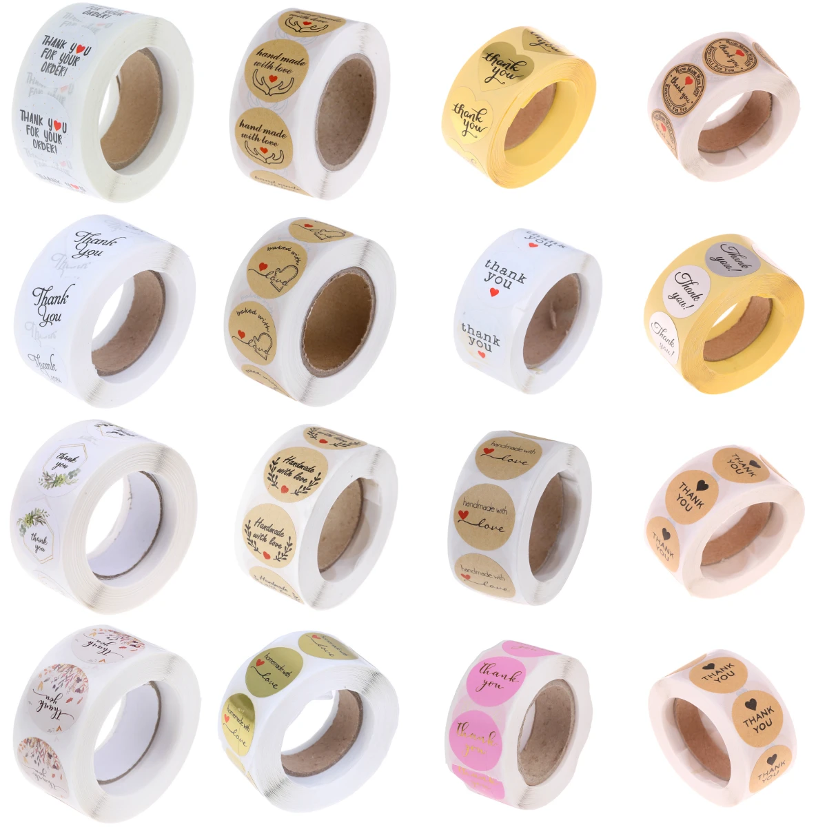 500 шт./рулон ручная работа с любовью/наклейка спасибо для печати этикеток