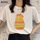 Новое поступление, футболка с изображением пуха, медведя, меда, пуха, поп-футболка в стиле Харадзюку, Красивая свободная Женская модная футболка с изображением Винни-Пуха