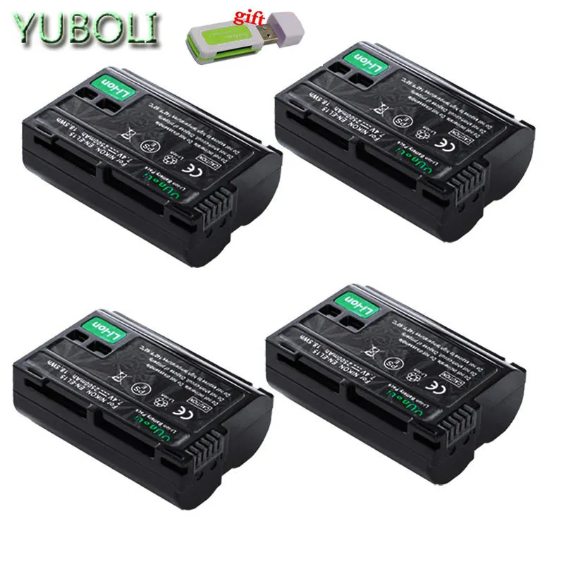 4battery EN-EL15 EN EL15 ENEL15 Rachargeable Li-ion Battery For Nikon D600 D610 D600E D800 D800E D810 D7000 D7100 D750 V1 MH-25 - Цвет: 4battery