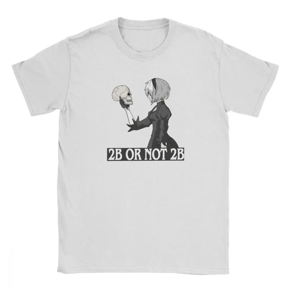 Мужские футболки NieR Automata 2B Or Not топы из чистого хлопка с забавным коротким рукавом