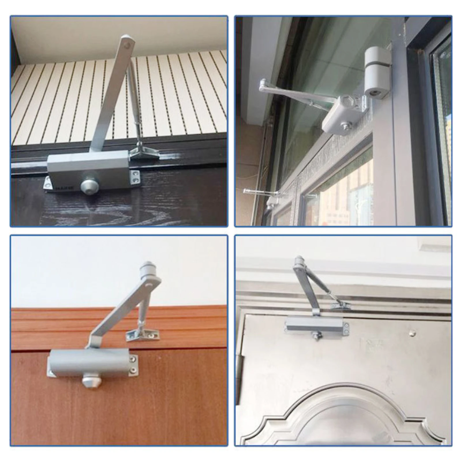 

60-85Kg Door Closer Silver Aluminum Alloy Heavy Duty Commercial Door Closer