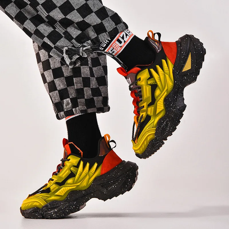 

KPU Men Sneakers Rubber Platform Walking Shoes Sport Shoes Fashion Casual Sports Shoes Men US Size 7-10.5