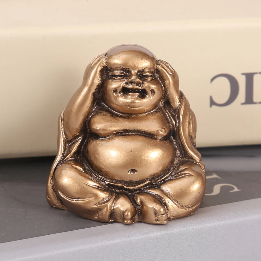 Bronze Майтрея три украшения, украшения для дома, не слушайте, не смотрите, не говорите, статуя Будды, Смеющийся Будда - Цвет: Bronze